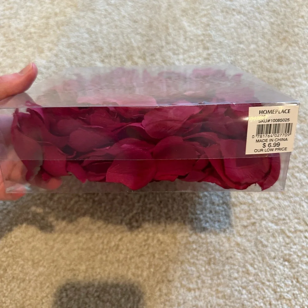 Box of Red Faux Rose Petals